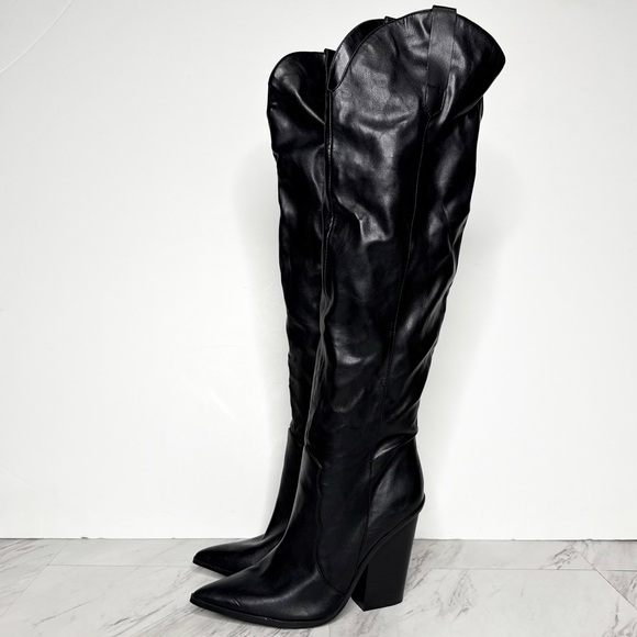 Steve Madden Shoes - Steve Madden Ranger Black Pointed Toe Western Tall Boot 6 1/2 M